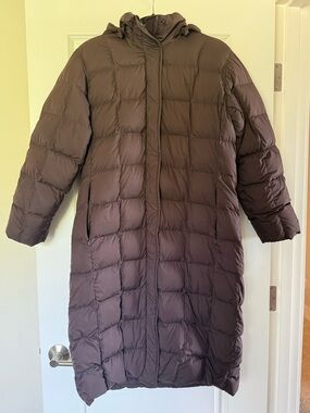 Chocolate Brown 100% Goose Down Hooded Parka
